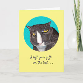 Cartão Cinza Engraçado Gato Aniversário