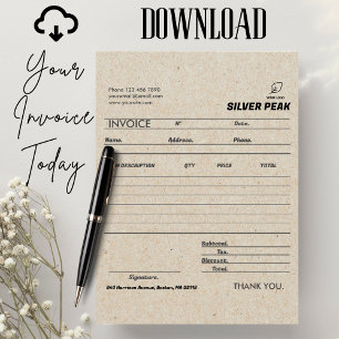 Cartão Cinza Kraft NFF Recebimento de Vendas para Pequena