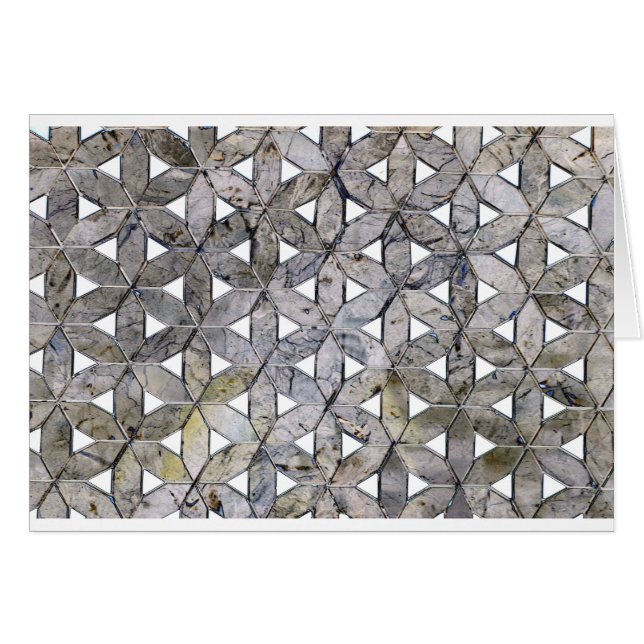 Cartão Cinza natural Stone Mosaic, flor da vida (Frente Horizontal)