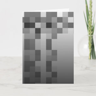 Cartão Cinza, Padrão de Praças Pretas e Brancas.