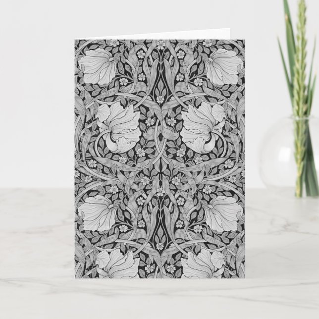 Cartão Cinza Pimpernel Monotone, William Morris (Frente)