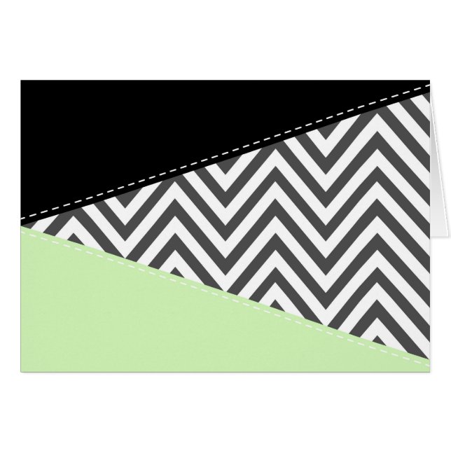 Cartão Cinza Zigzag, Cinza Chevron, Zigzag Patterno, Casa (Frente Horizontal)
