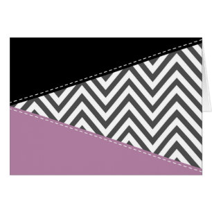 Cartão Cinza Zigzag, Cinza Chevron, Zigzag Patterno, Roxo