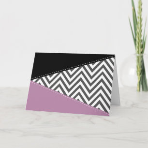 Cartão Cinza Zigzag, Cinza Chevron, Zigzag Patterno, Roxo
