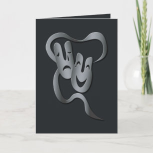 Cartão Cinzas de máscara de teatro de comédia/saudação ne