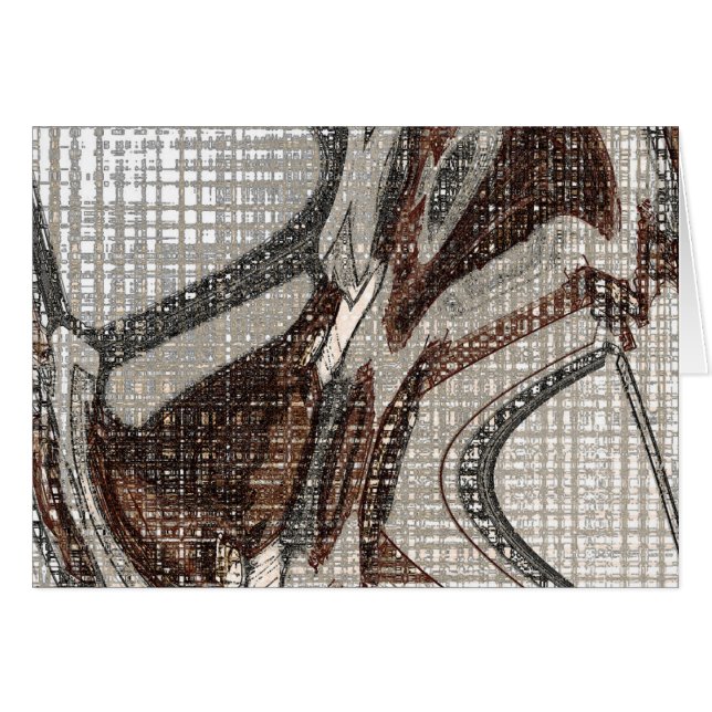 Cartão Cinzas e Abstrato de arte castanha (Frente Horizontal)