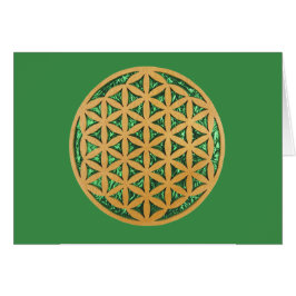 Cartão Cinzeladura de madeira da flor da vida