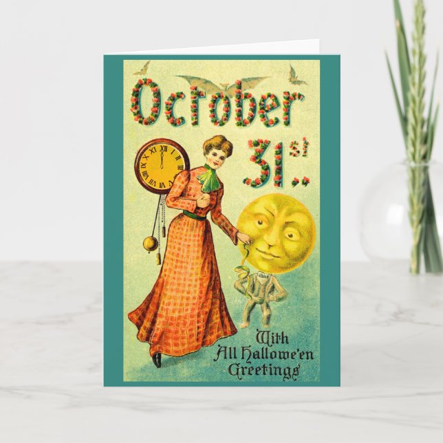 Cartão  circa 1905 October 31 with Halloween Greetings (Frente)