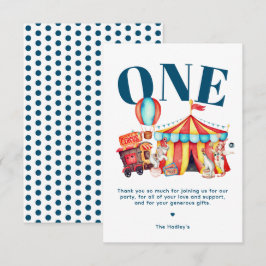 Cartão Circo Carnaval Grande Azul Muito Obrigado