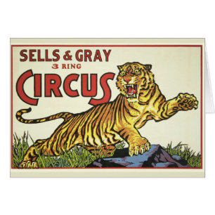 Cartão Circo de 3 anéis - cerca de 1930