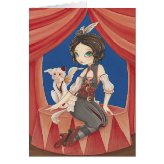 Cartão Circo - macaco do circo da fantasia do steampunk