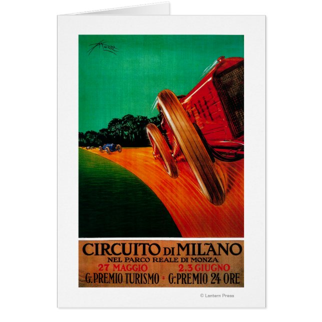 Cartão Circuito Di Milano Vintage Poster Europe (Frente)
