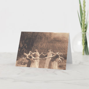 Cartão Círculo De Bruxas Vintage Mulheres Dançando