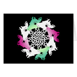 Cartão círculo de girafas