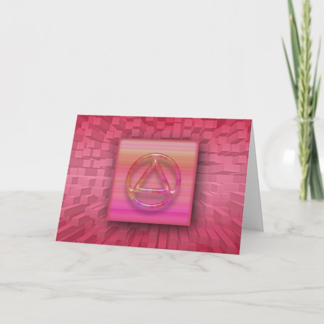 Cartão Círculo de recuperação Sober e placa triangular de (Frente)