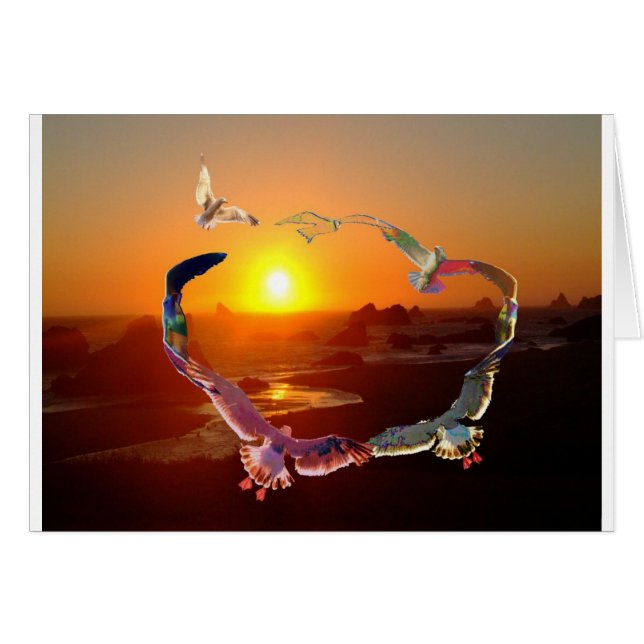 Cartão Círculo de Seaguls (Frente Horizontal)