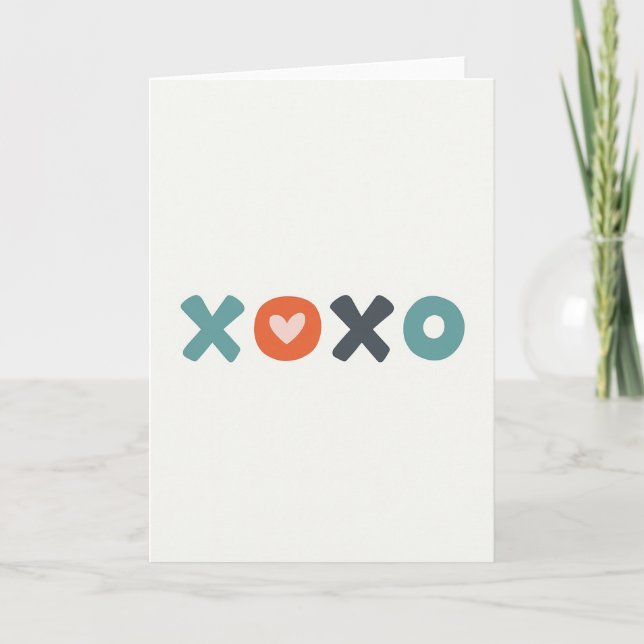 Cartão Círculo do Coração Xoxo Carta de Amor (Frente)