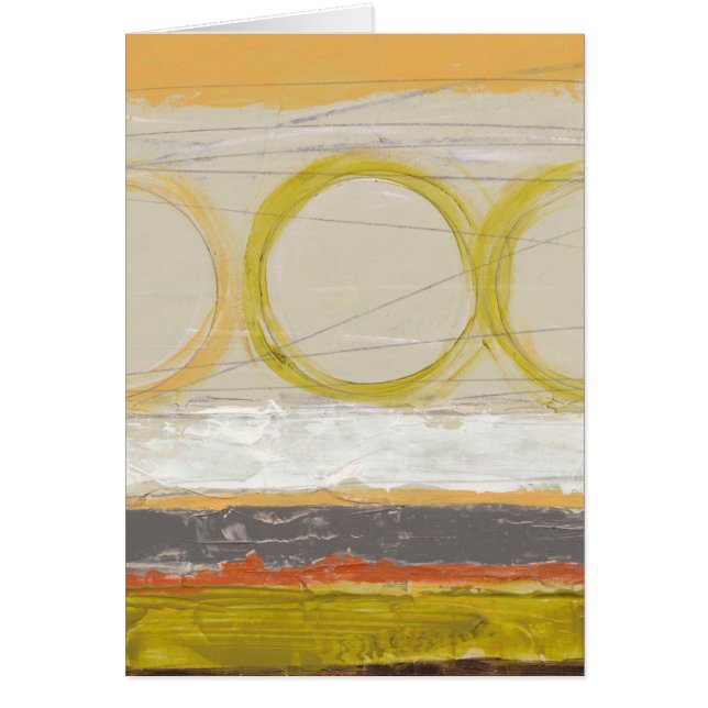 Cartão Círculos Amarelo e Laranja em Fundo Multicolorido (Frente)