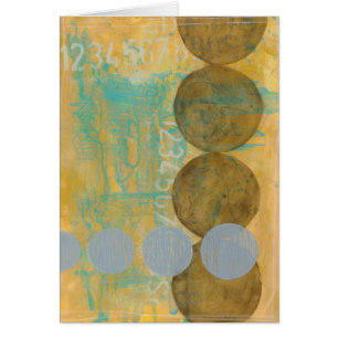 Cartão Círculos castanho escuro e Cinza com números