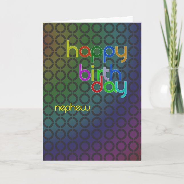 Cartão Círculos de aniversário para o Sobrinho (Frente)