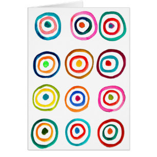 Cartão Círculos de arco-íris coloridos e bonitos
