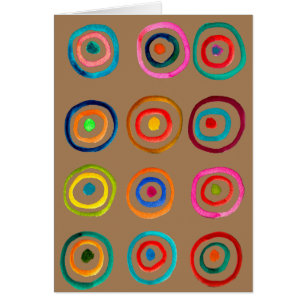 Cartão Círculos de arco-íris coloridos e bonitos