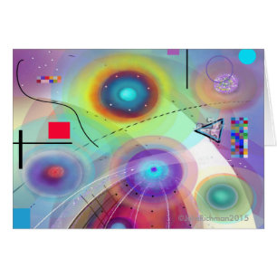 Cartão Círculos de cor da arte abstracta