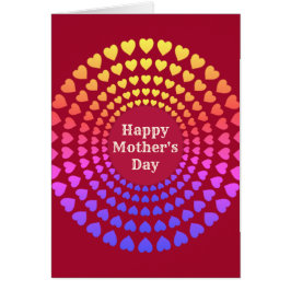 Cartão Círculos de Coração do Dia das Mães