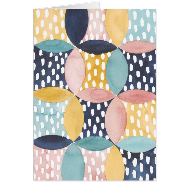 Cartão Círculos Geométricos de Aquarela (Frente)