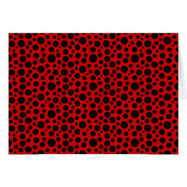 Cartão Círculos pretos com vermelho escuro