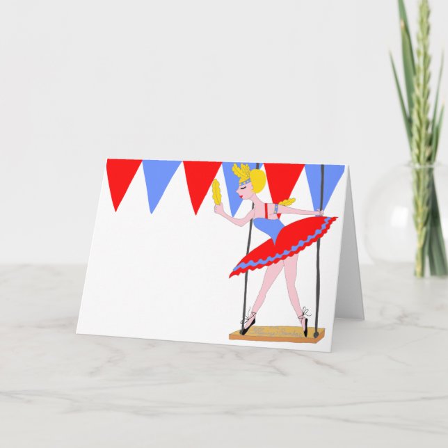 Cartão Circus Trapeze - Partido do Circo (Frente)