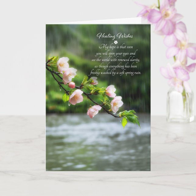 Cartão Cirurgia Ocular Chuva de Primavera e Florescer Rec (Orquídea)