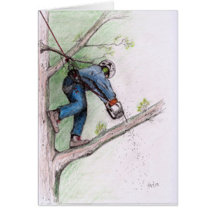 Cartão Cirurgião Árvore Arborista Lumberjack