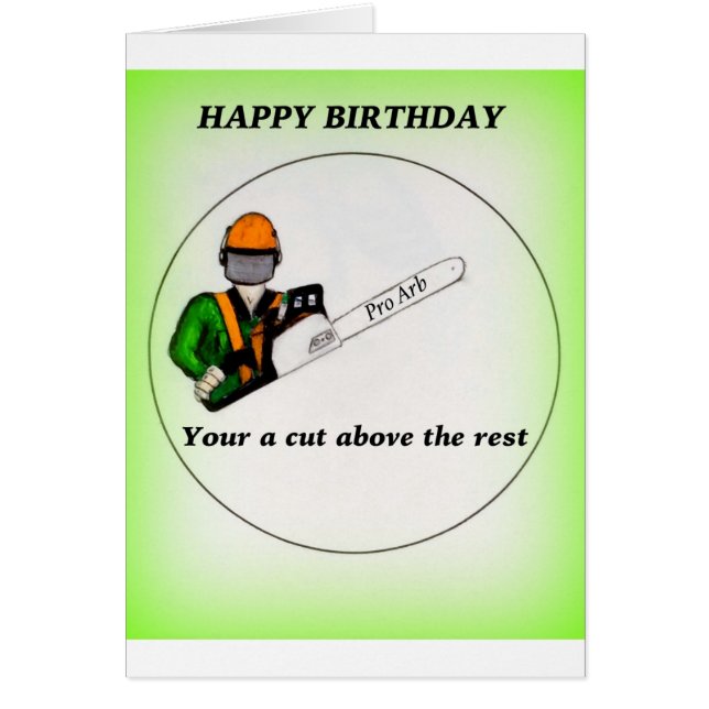 Cartão Cirurgião Árvore Arborista no trabalho presente Ch (Frente)