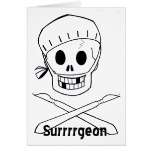 Cartão Cirurgião Pirata (Caveira e Ossos Cruzados)