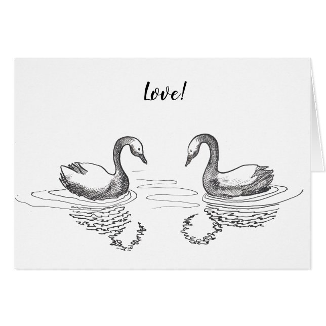 Cartão Cisne à tinta. (Frente Horizontal)