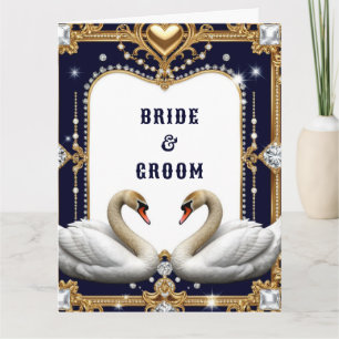 Cartão Cisne de Casamento Romântico Simbolizando Amor Ete