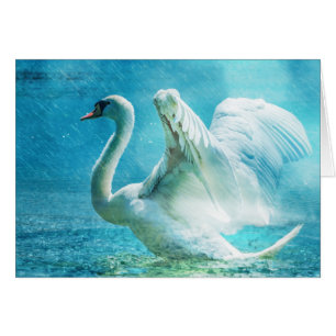 Cartão Cisne mágica durante um chá do verão
