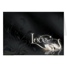 Cartão Cisnes do amor que Wedding