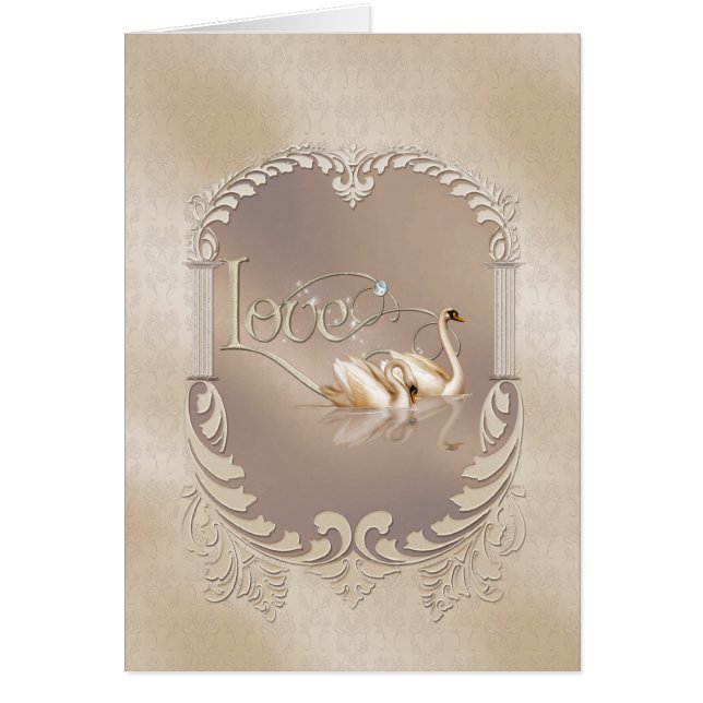 Cartão Cisnes do amor que Wedding (Frente)