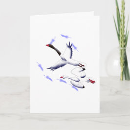 Cartão Cisnes Voadores Fantasia Minimalista Arte Birt Bra