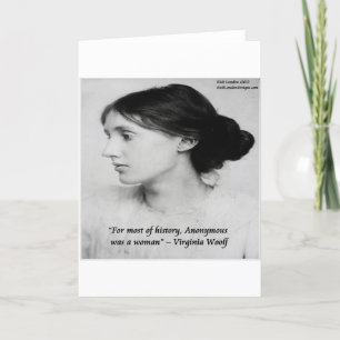 Cartão Citação Anônima de Virginia Woolf Era uma Mulher