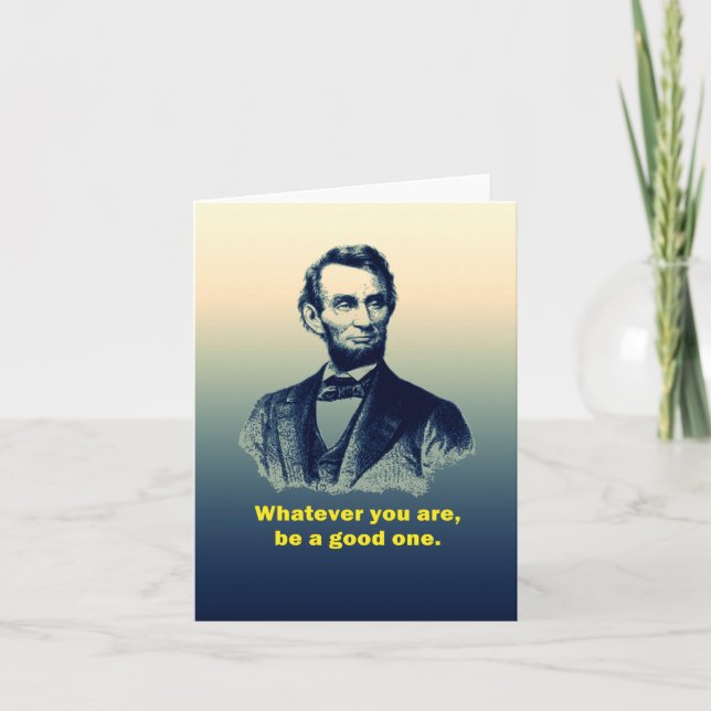 Cartão Citação de Abraham Lincoln (Frente)