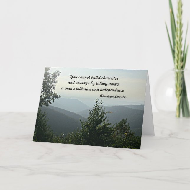 Cartão Citação de Abraham LIncoln: Você não pode construi (Frente)