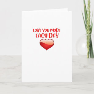 Cartão Citação de Coração Ama Você Mais a Cada Dia 