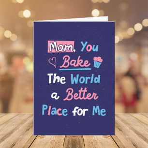 Cartão Citação de Dia das Mães para Confeiteira Mãe Chef