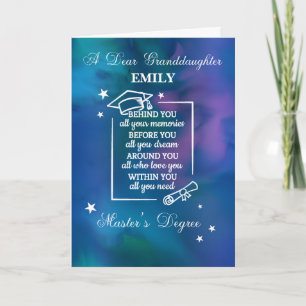 Cartão Citação de Graduação da Avô-filha Master