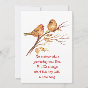 Cartão Citação de Incentivo do Sparrow Bird Inspirational