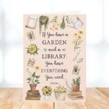 Citação de jardinagem e biblioteca Girassol e Erva