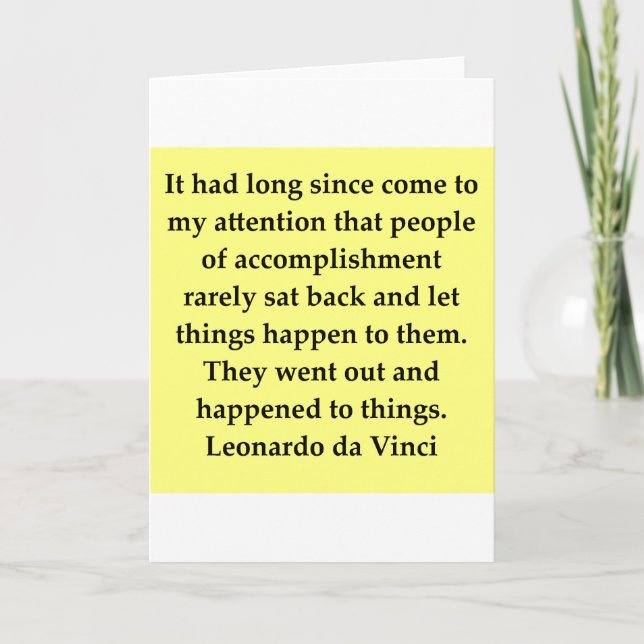 Cartão citação de leonardo da vinci (Frente)